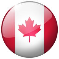 Canada Round Glass Button