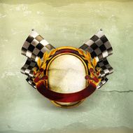 Flag checkered emblem