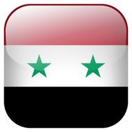 Syria national flag square button isolated on white background