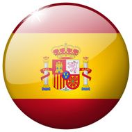 Spain Round Glass Button