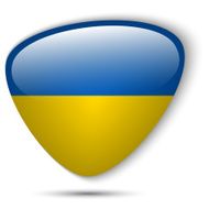 Ukraine Flag Glossy Button N4