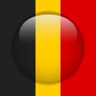 Belgium Flag Glossy Button N2
