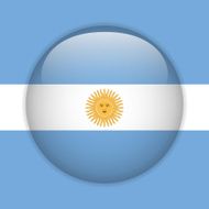 Argentina Flag Glossy Button N3