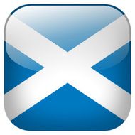 Scotland national flag square button isolated on white background