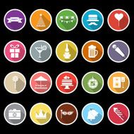 Party icons with long shadow