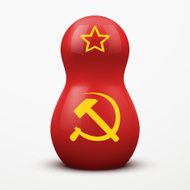 Russian tradition matrioshka dolls in USSR flag style