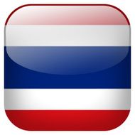 Thailand national flag square button isolated on white background