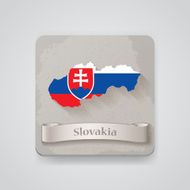 Icon of Slovakia map with flag Vector illustration
