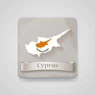 Icon of Cyprus map with flag Vector illustration
