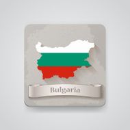 Icon of Bulgaria map with flag Vector illustration