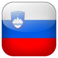 Slovenia national flag square button isolated on white background