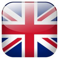 England national flag square button isolated on white background