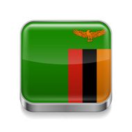 Metal icon of Zambia