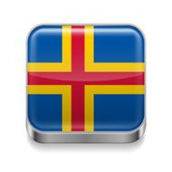 Metal icon of Aland Islands
