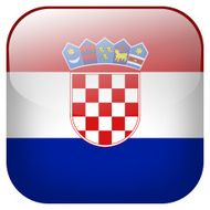 Croatia national flag square button isolated on white background