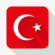 Simple flat icon Turkey flag Vector