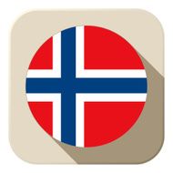 Norway Flag Button Icon Modern