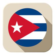Cuba Flag Button Icon Modern N2