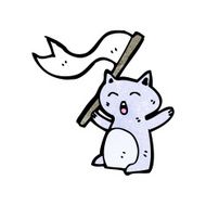 cartoon cat with flag N4
