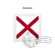 State of Alabama flag postage stamp