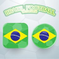 Brazil football icon flag design Vector illustration