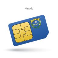 State of Nevada phone sim card with flag