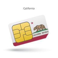 State of California phone sim card with flag