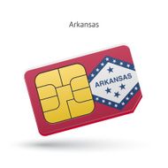 State of Arkansas phone sim card with flag