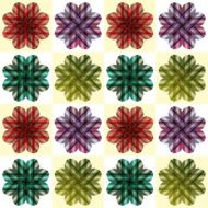 Set with abstract flower Scottish coloring
