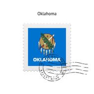 State of Oklahoma flag postage stamp
