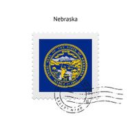 State of Nebraska flag postage stamp