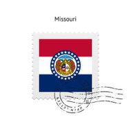 State of Missouri flag postage stamp
