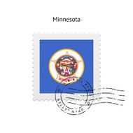 State of Minnesota flag postage stamp