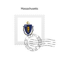 State of Massachusetts flag postage stamp