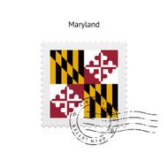 State of Maryland flag postage stamp