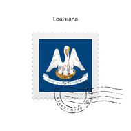 State of Louisiana flag postage stamp