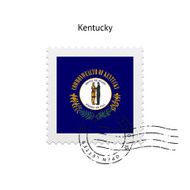 State of Kentucky flag postage stamp