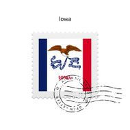 State of Iowa flag postage stamp