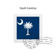 State of South Carolina flag postage stamp