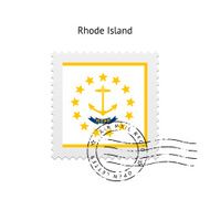 State of Rhode Island flag postage stamp