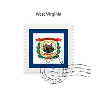 State of West Virginia flag postage stamp