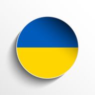 Ukraine Flag Button Icon Modern