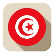 Tunisia Flag Button Icon Modern N2