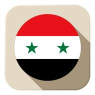 Syria Flag Button Icon Modern N2