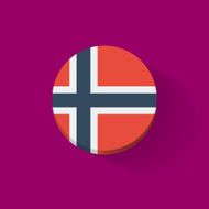 Round icon with flag of Norway N2