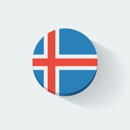 Round icon with flag of Iceland N2