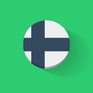 Round icon with flag of Finland N2