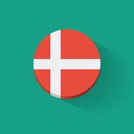 Round icon with flag of Denmark N2