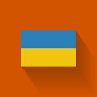 Flat flag of Ukraine