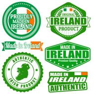 Made in Ireland stamp and labels N2